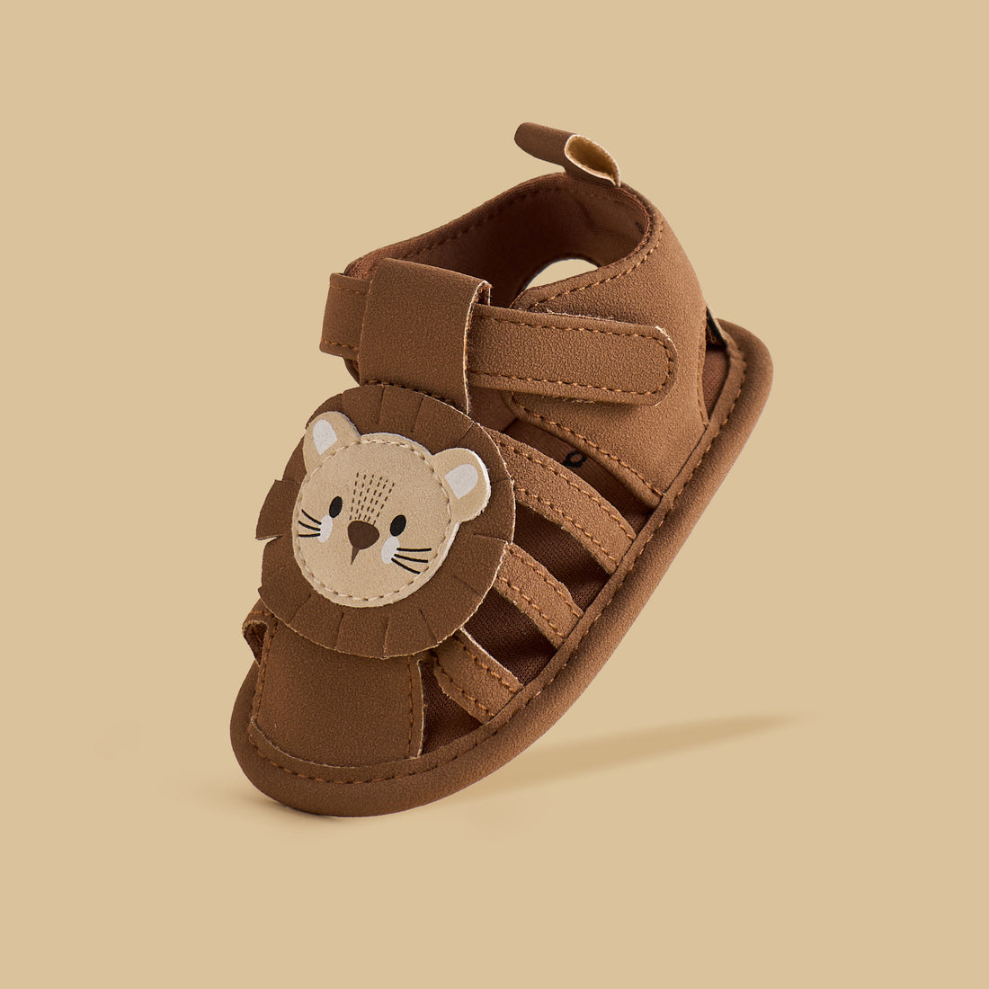 Teddy Applique Booties with Hook and Loop Closure