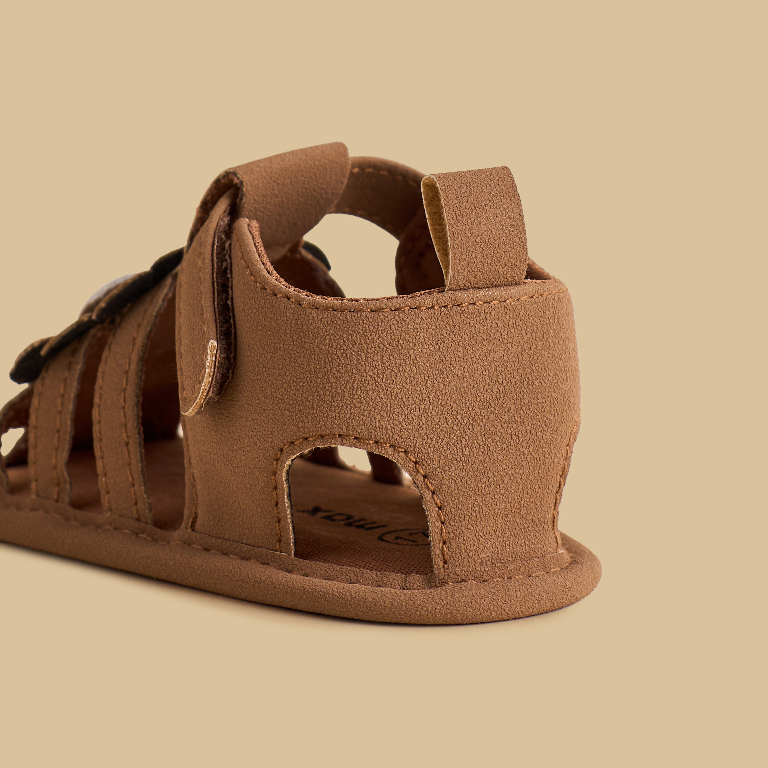 Teddy Applique Booties with Hook and Loop Closure
