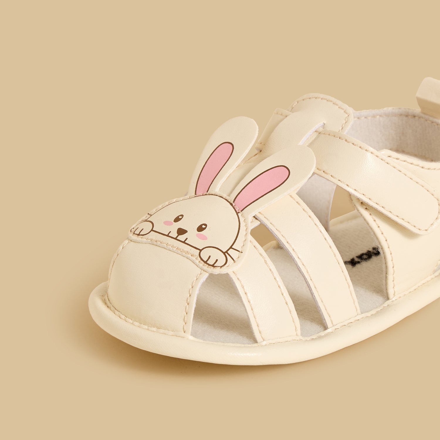 Bunny Print Booties with Hook and Loop Closure