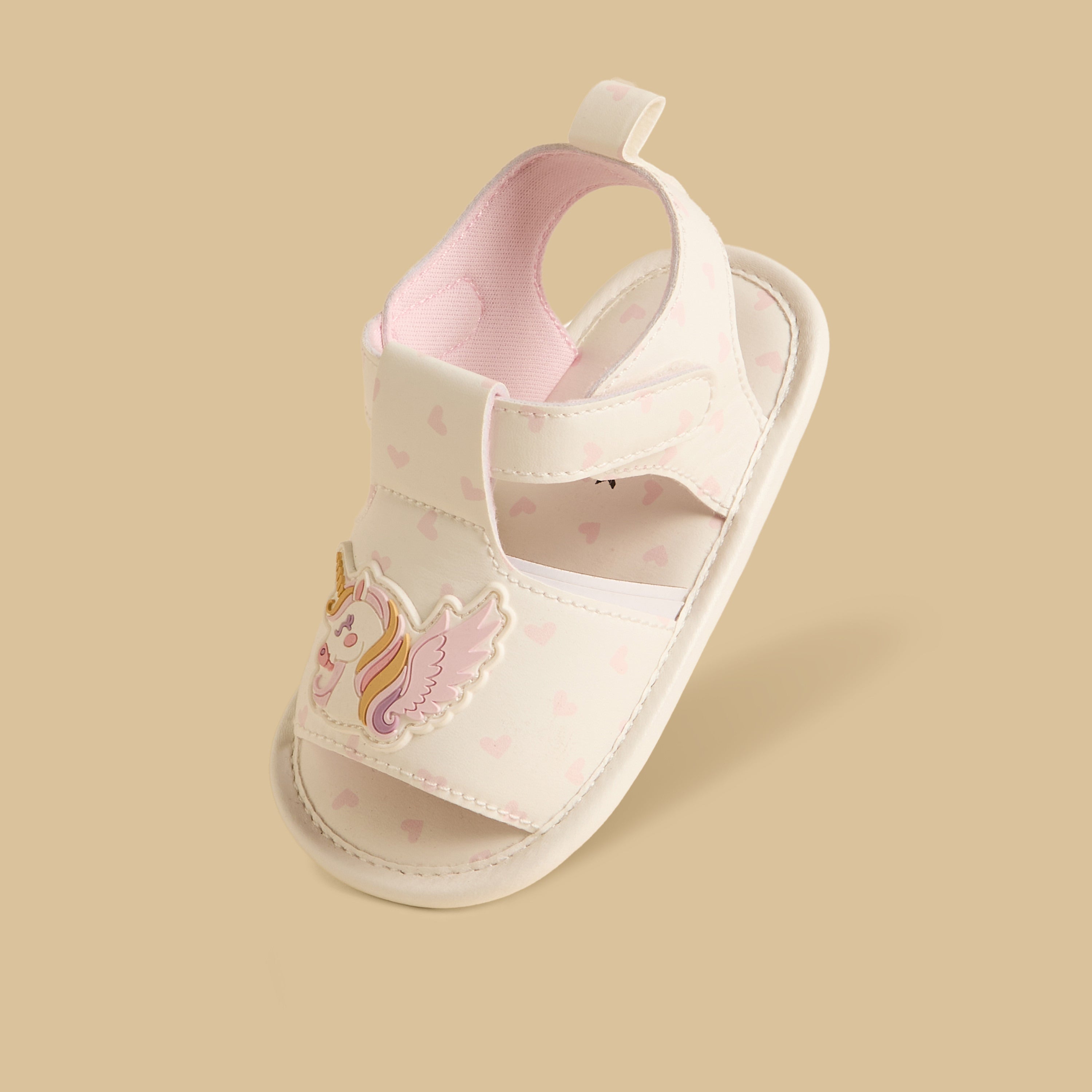 Unicorn Applique Booties with Hook and Loop Closure