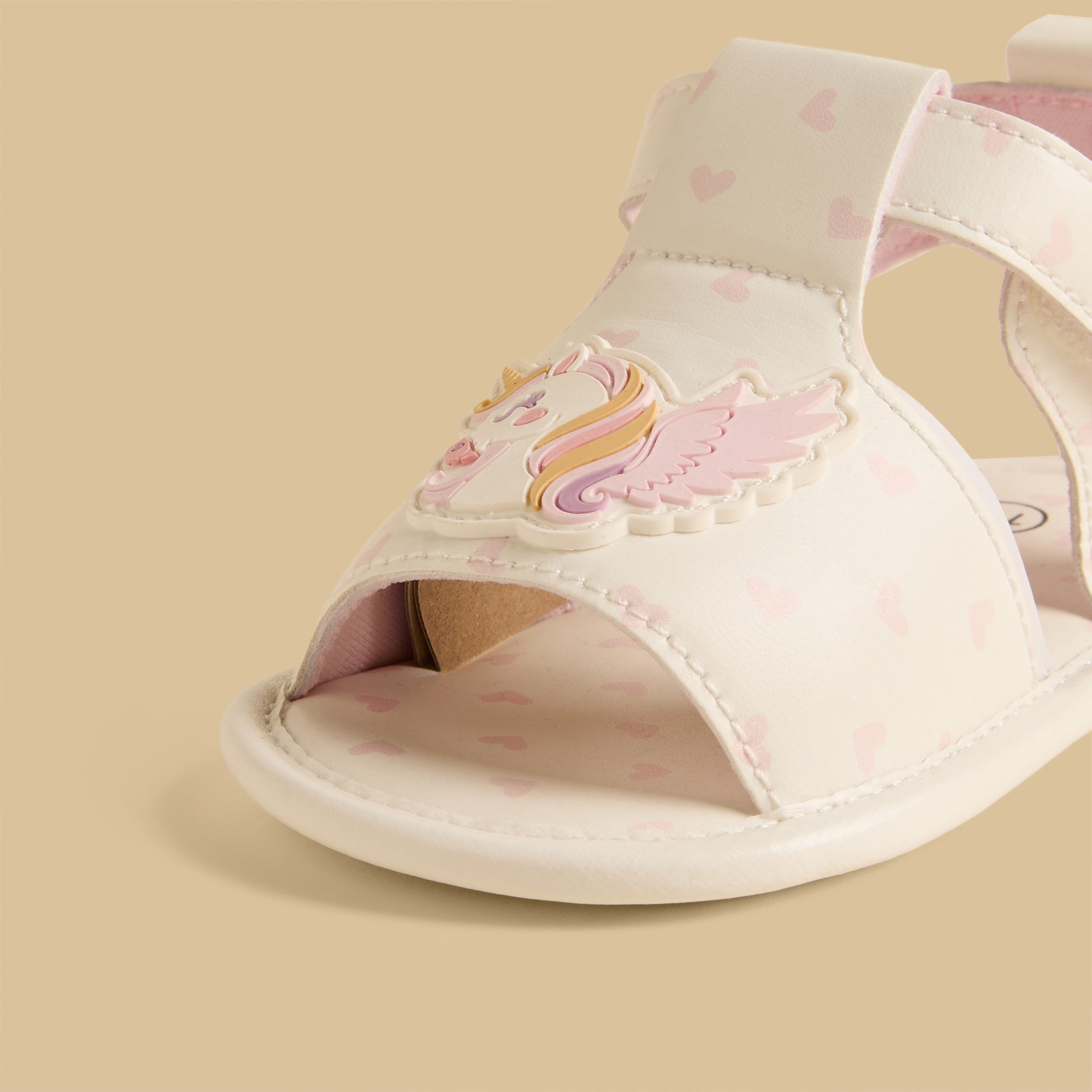Unicorn Applique Booties with Hook and Loop Closure