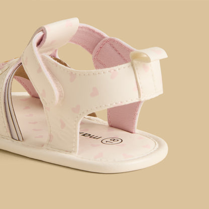 Unicorn Applique Booties with Hook and Loop Closure