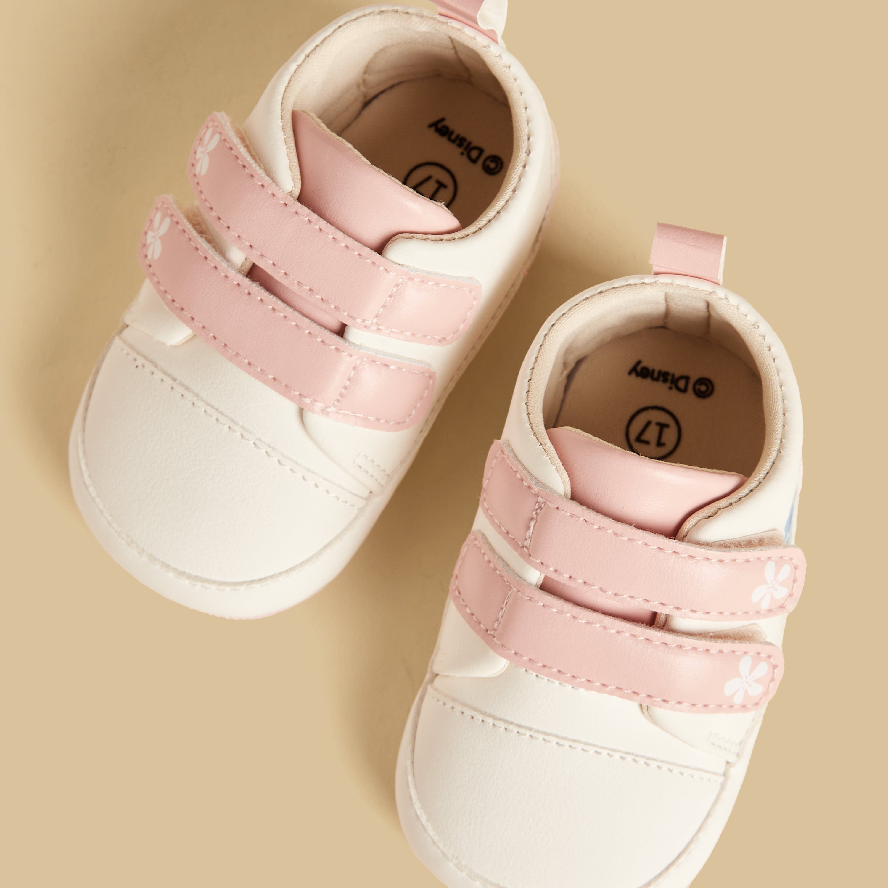 Stitch Print Booties with Hook and Loop Closure
