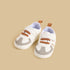 Panelled Booties with Hook and Loop Closure - White / 17