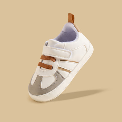 Panelled Booties with Hook and Loop Closure