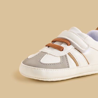 Panelled Booties with Hook and Loop Closure