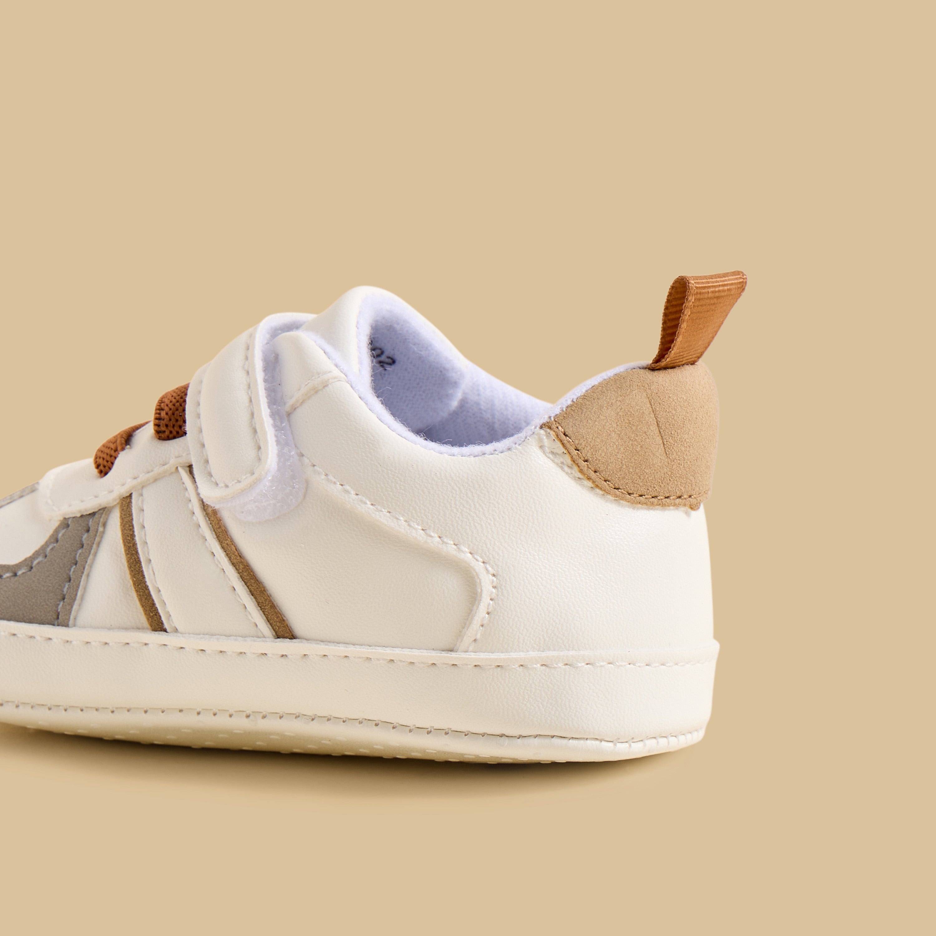 Panelled Booties with Hook and Loop Closure