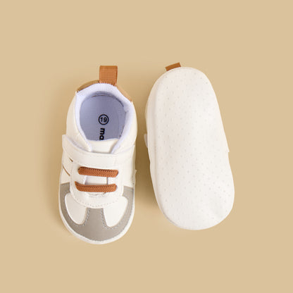 Panelled Booties with Hook and Loop Closure