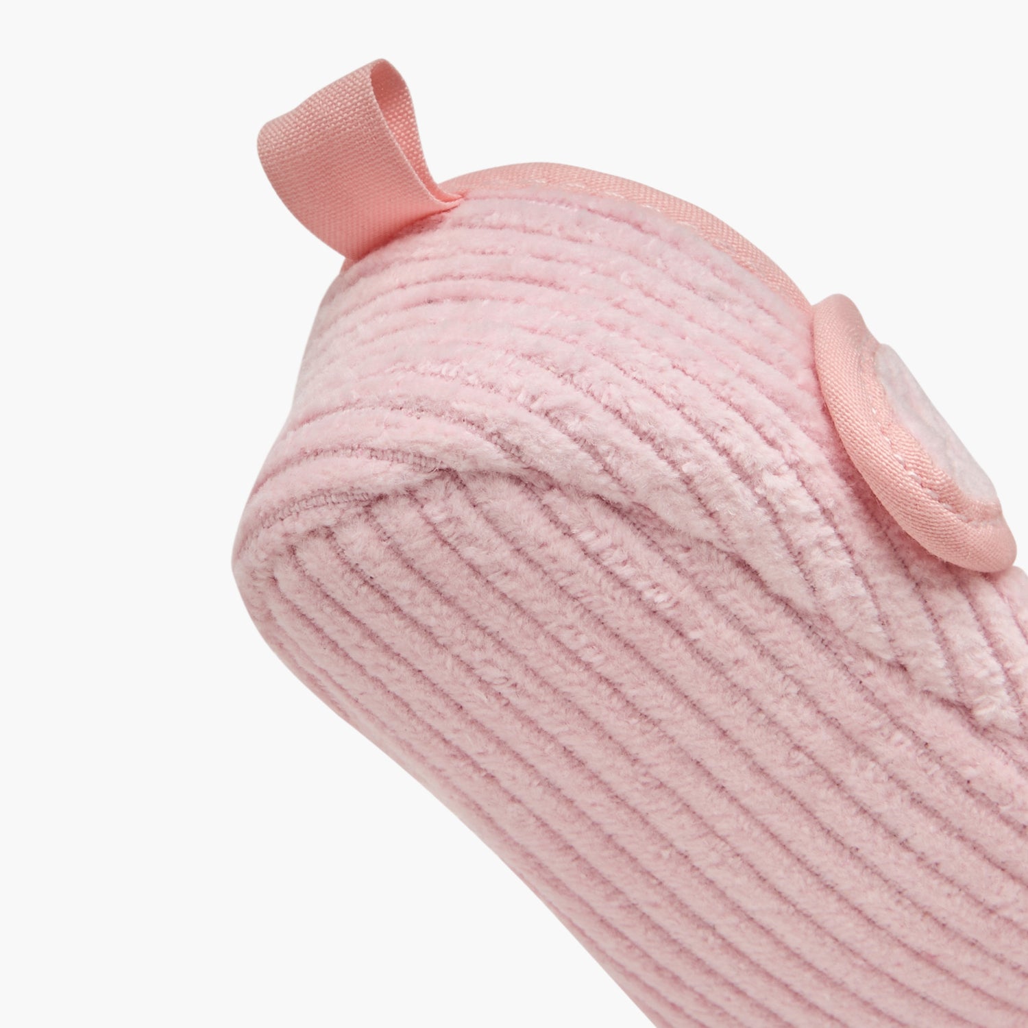 Juniors Ribbed Booties with Floral Accent and Button Closure