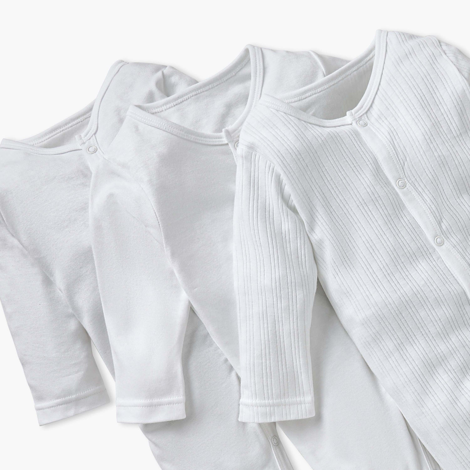 Juniors Closed Feet Solid Sleepsuit with Long Sleeves - Set of 3