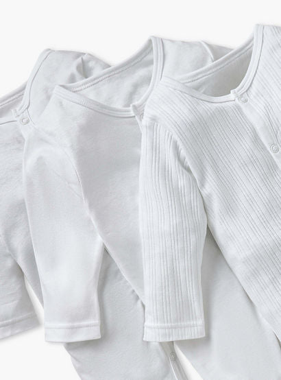 Juniors Closed Feet Solid Sleepsuit with Long Sleeves - Set of 3-baby-girls-clothing-nightwear-sleepsuits-image-5