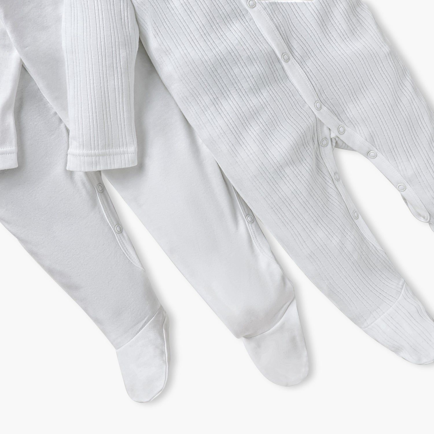 Juniors Closed Feet Solid Sleepsuit with Long Sleeves - Set of 3