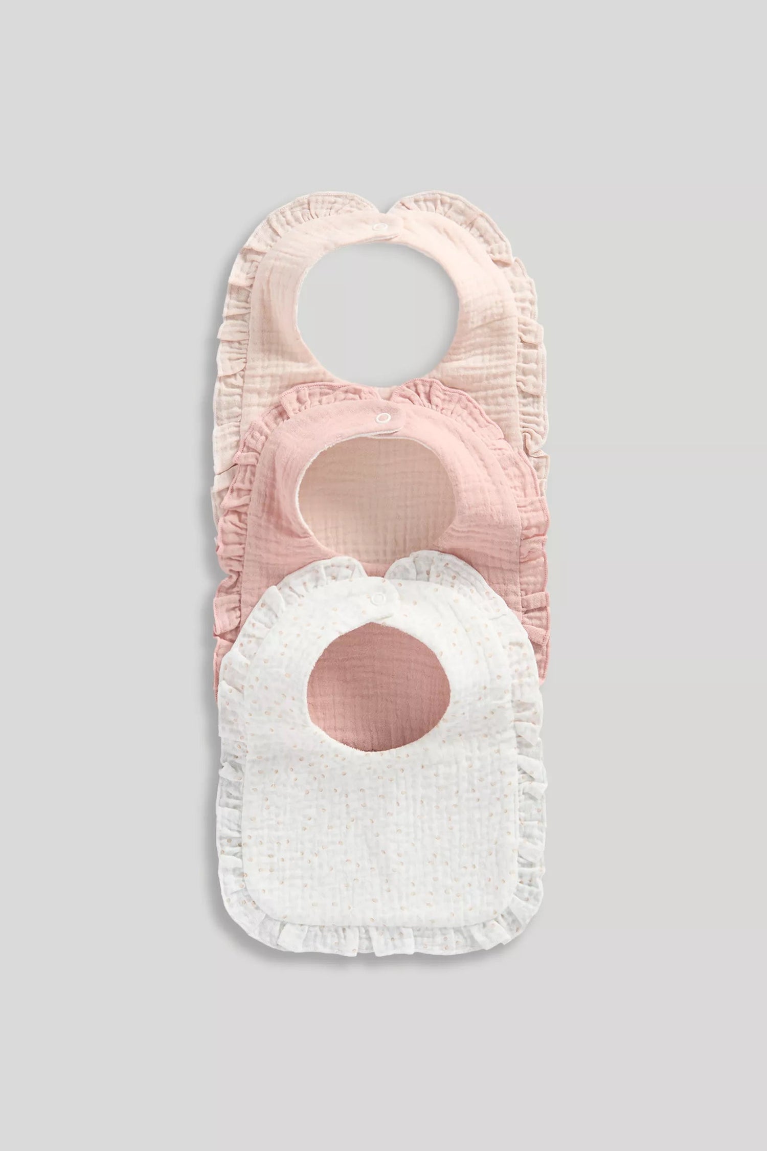 3 Pack Mothercare Muslin Dribble Bibs - Light Brown