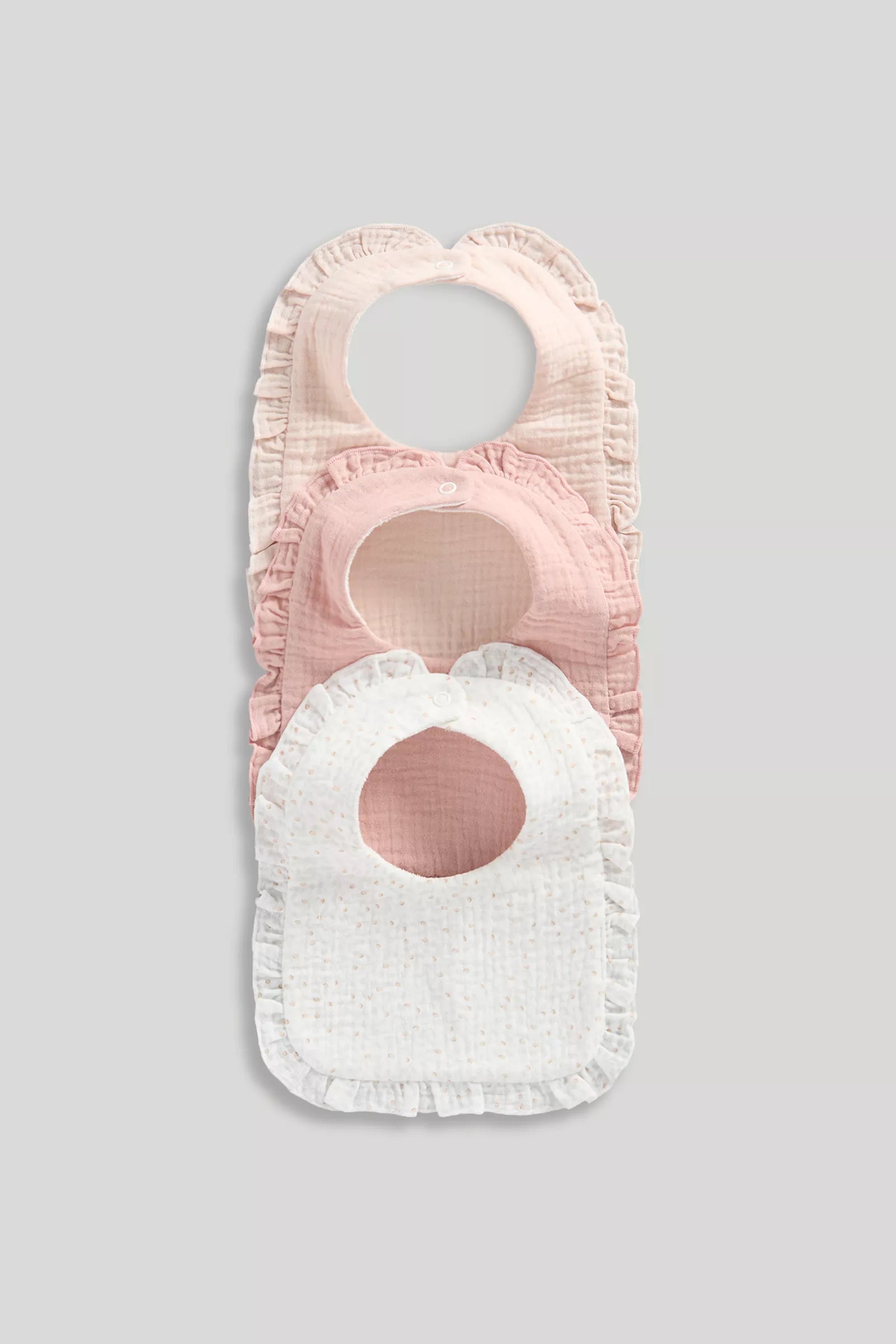 3 Pack Mothercare Muslin Dribble Bibs - Light Brown