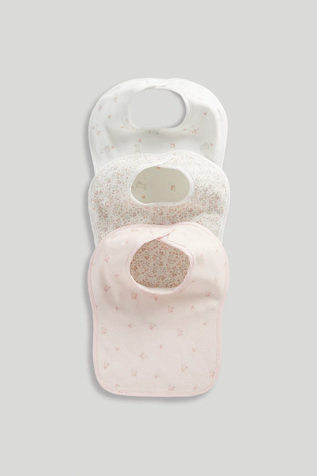 3 Pack Mothercare Toddler Bibs - White