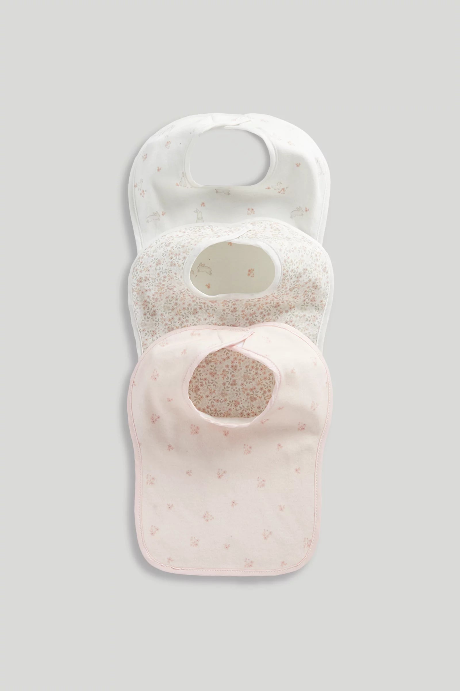 3 Pack Mothercare Toddler Bibs - White