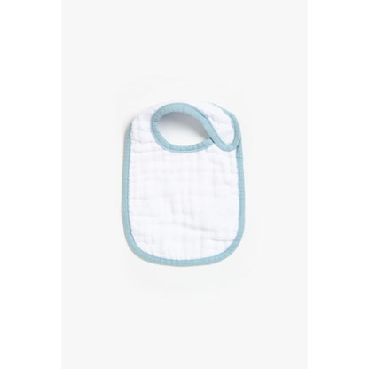 Mothercare Blue Dino Muslin Newborn Bibs - 3 Pack