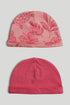 2 Pack Cotton Baby Hats - Pink / 6-12 Months