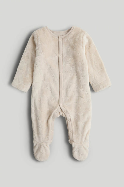 White Star Fleece All-in-One - Light Brown / Up to 1 Month