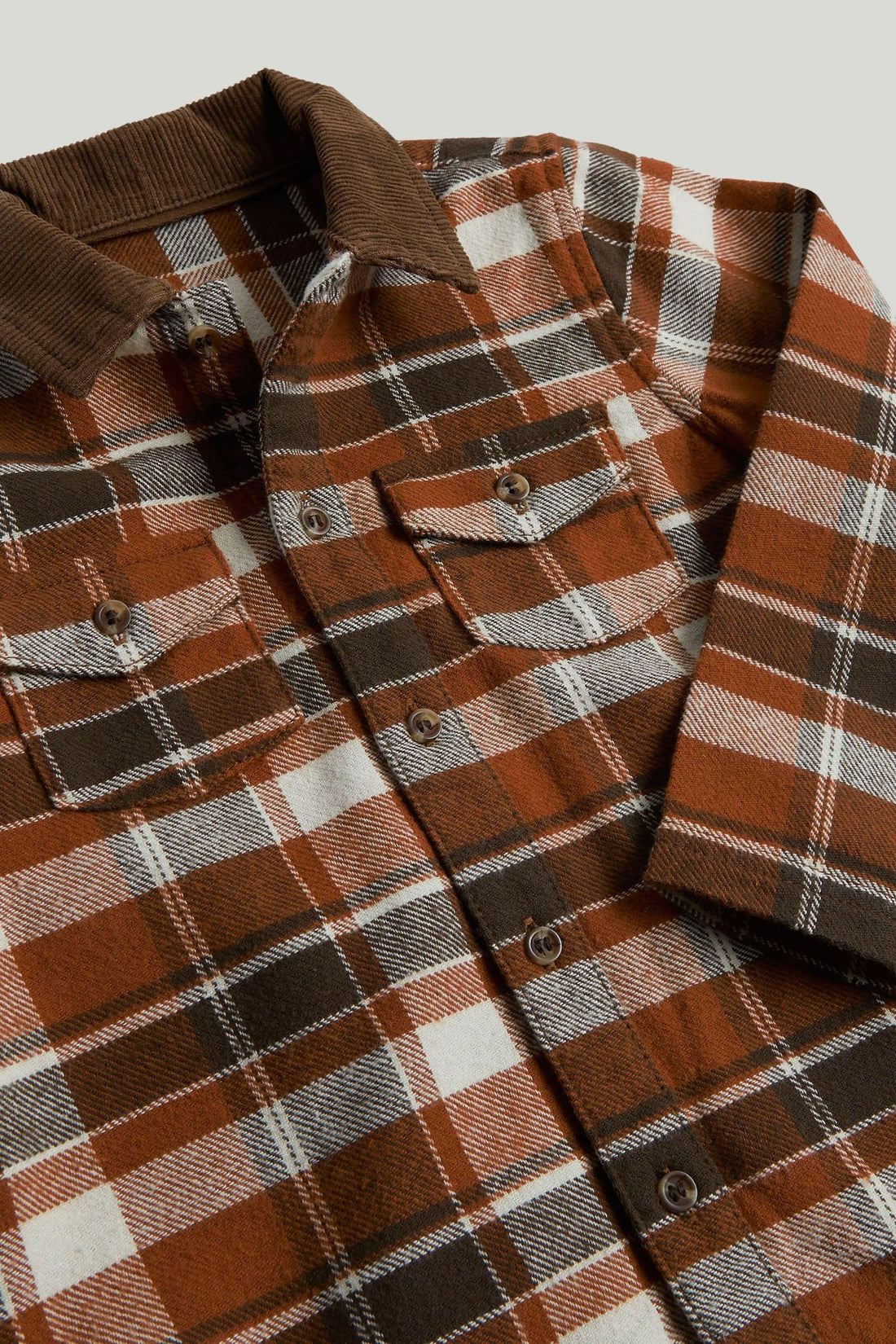 Brown Checked Shirt and Trousers Outfit