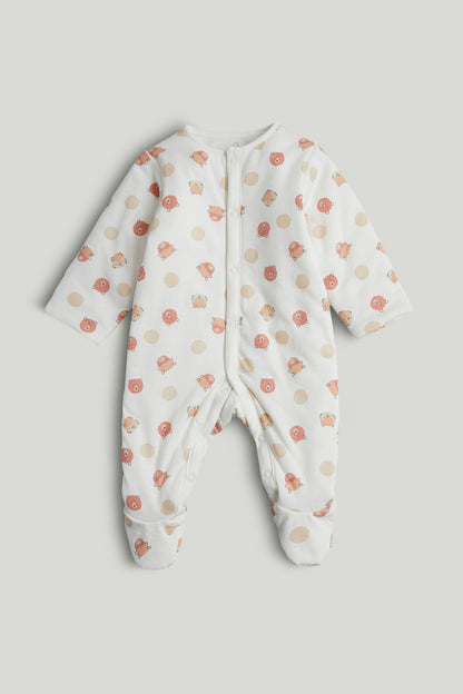 Animal Spot Wadded Sleepsuit 2.5 Tog - White / Up to 1 Month