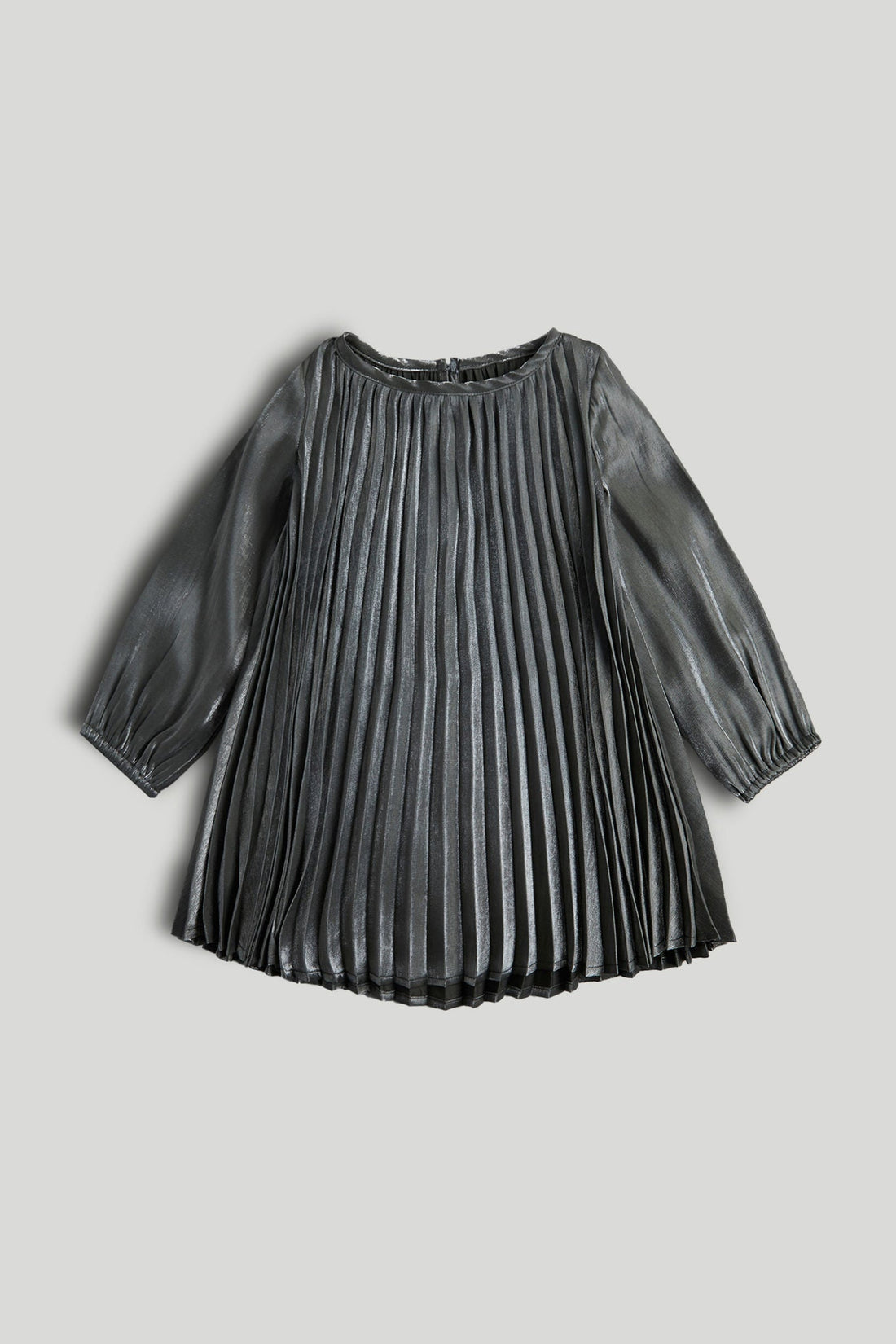Purple Pleated Shimmer Dress - Purple / 5-6 Years