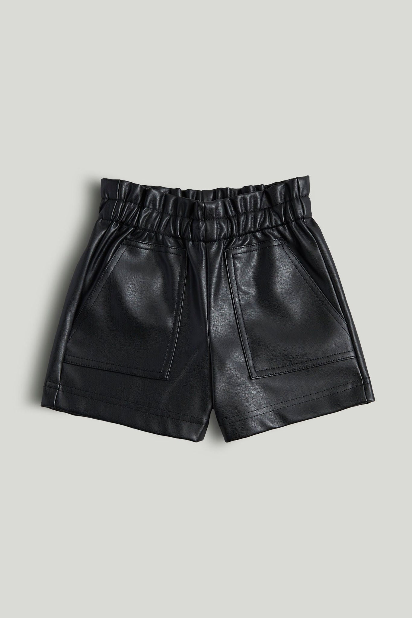 Black Faux-Leather Shorts - Multicolor / 9-10 Years