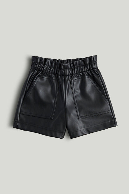 Black Faux-Leather Shorts - Multicolor / 9-10 Years