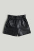Black Faux-Leather Shorts - Multicolor / 9-10 Years