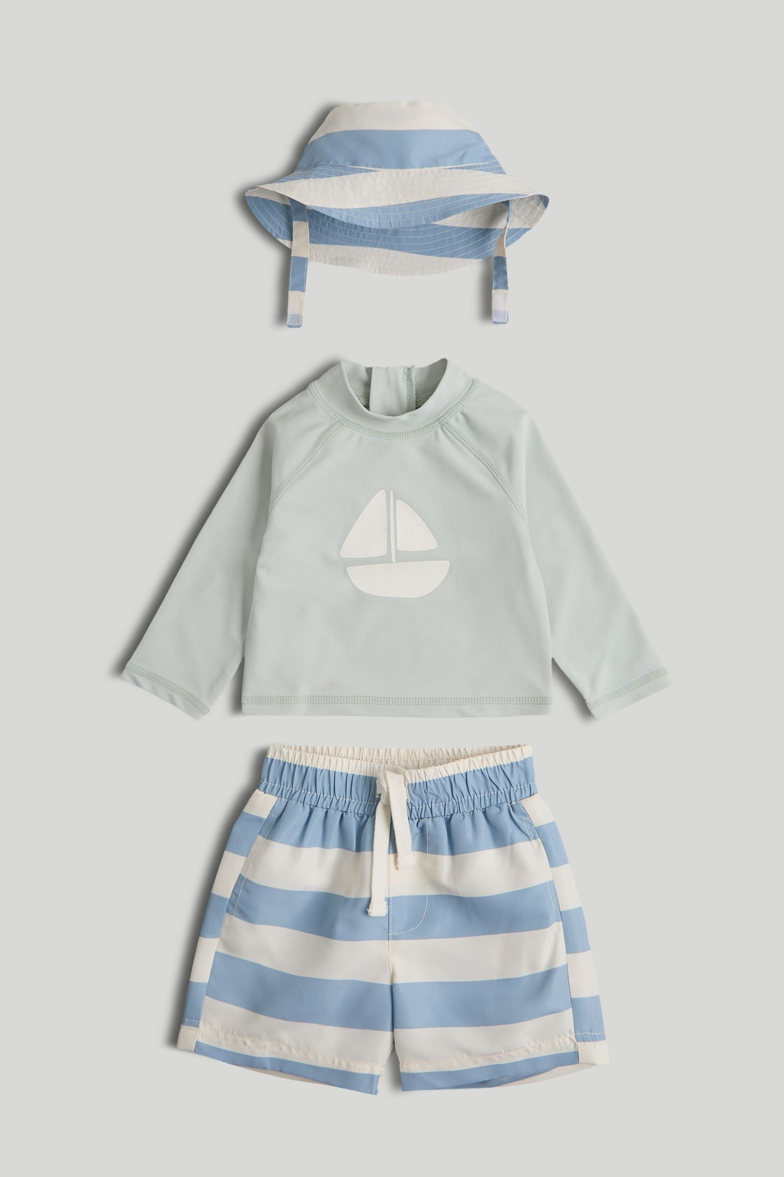 Sunsafe UPF50+ Rash Vest, Shorts and Hat - Multi / 12-18 Months
