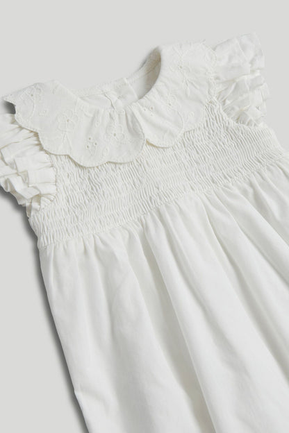 My First White Romper and Headband Outfit