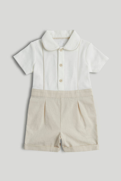 My First Shirt and Shorts Romper - White / 12-18 Months