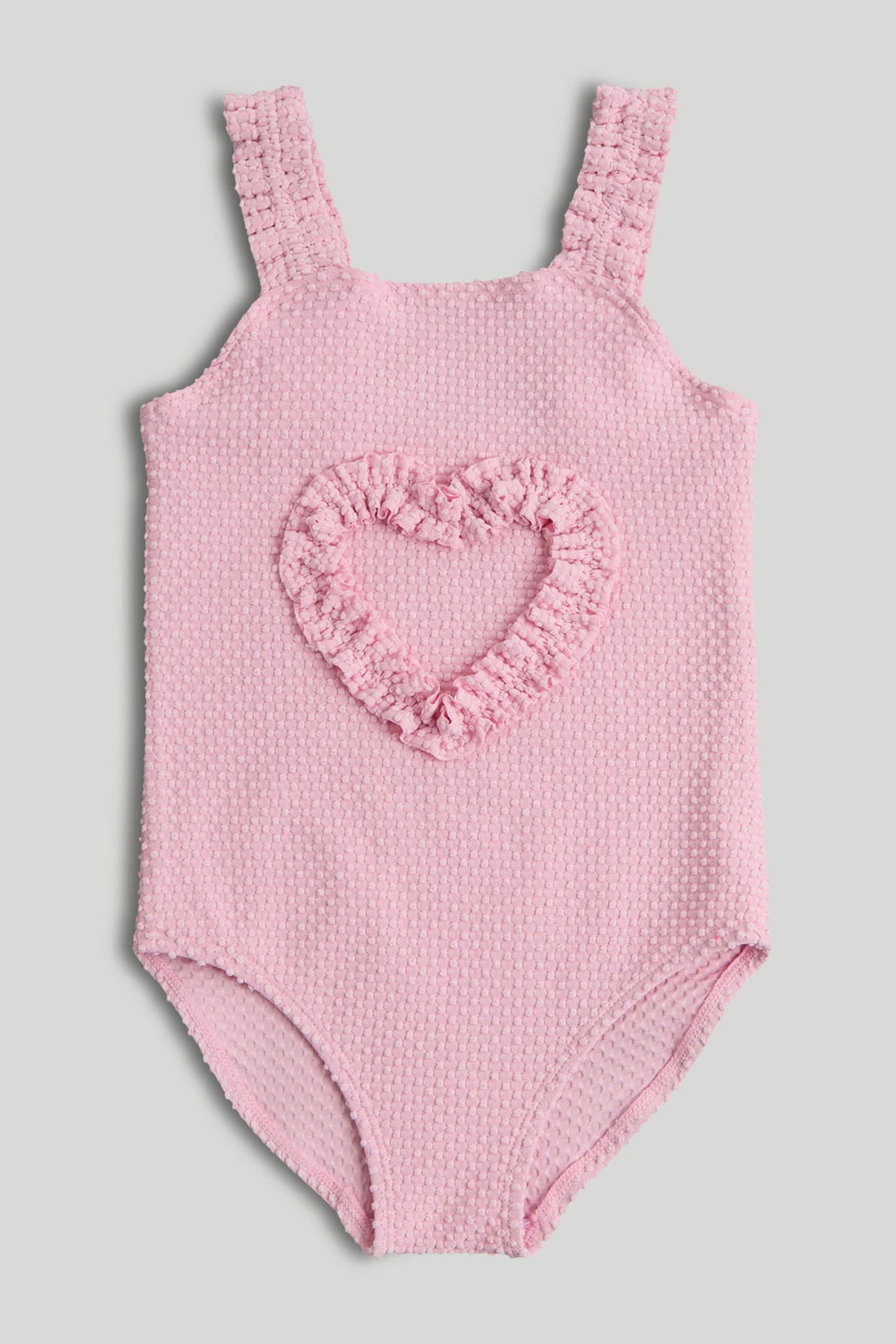Pink Textured Swimsuit - Pink / 12-18 Months