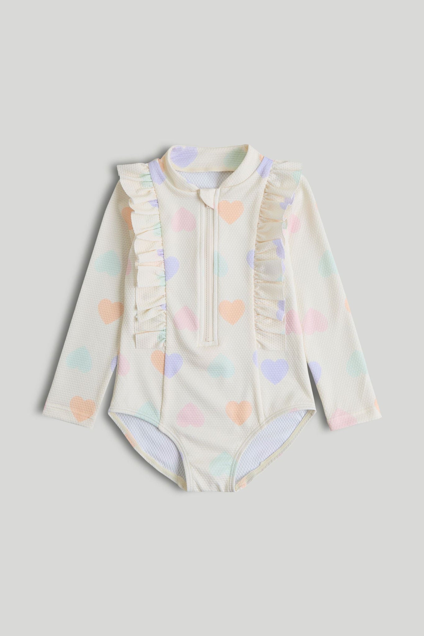 Textured Sunsafe UPF50+ Swimsuit - Cream / 12-18 Months