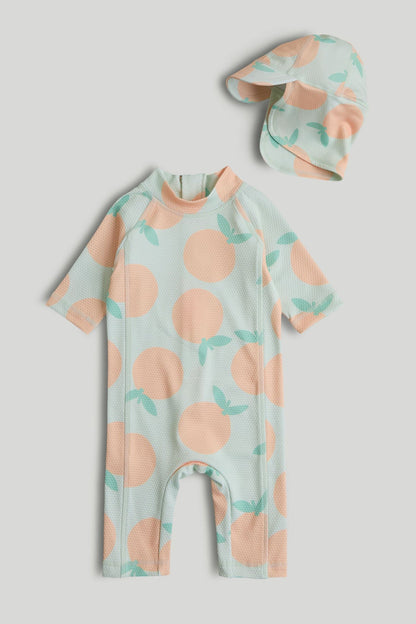 Sunsafe UPF50+ Suit and Keppi Hat Set - Multi / 12-18 Months