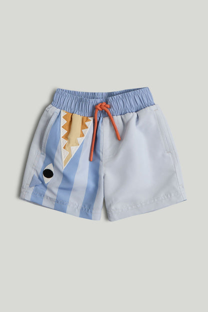Shark Swim Shorts - Blue / 12-18 Months