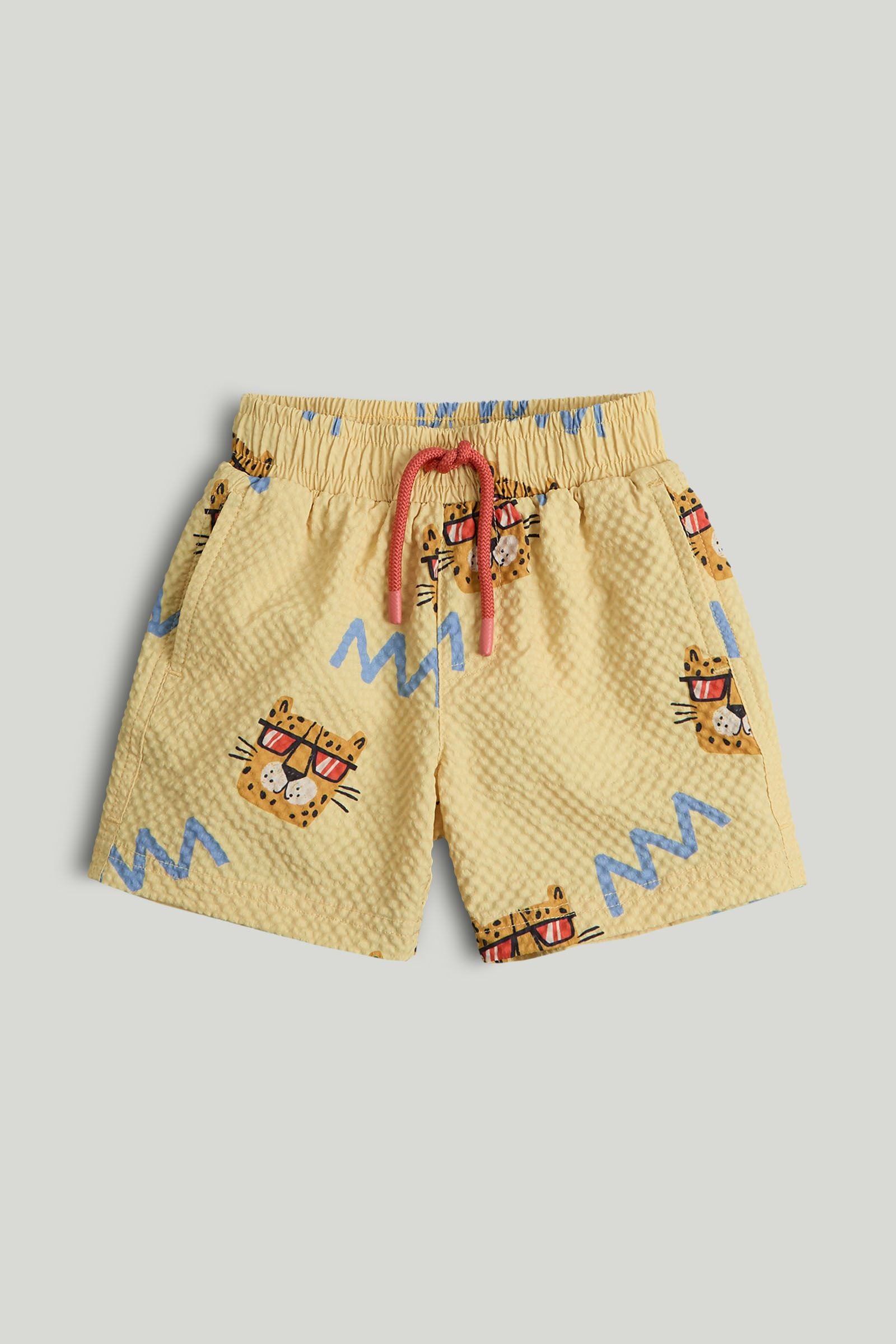 Leopard Swim Shorts - Yellow / 12-18 Months
