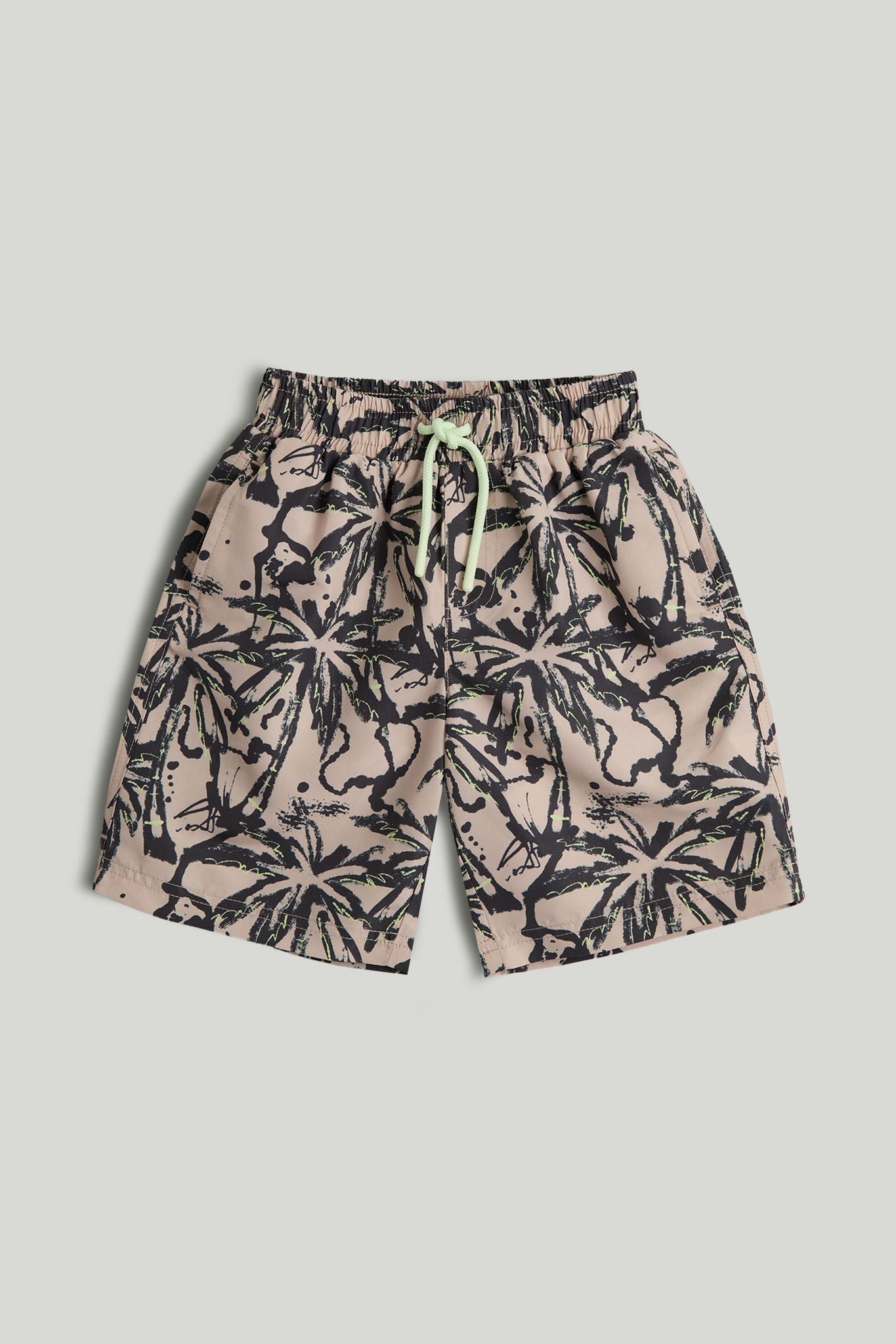 Palm Swim Shorts - Light Brown / 9-10 Years