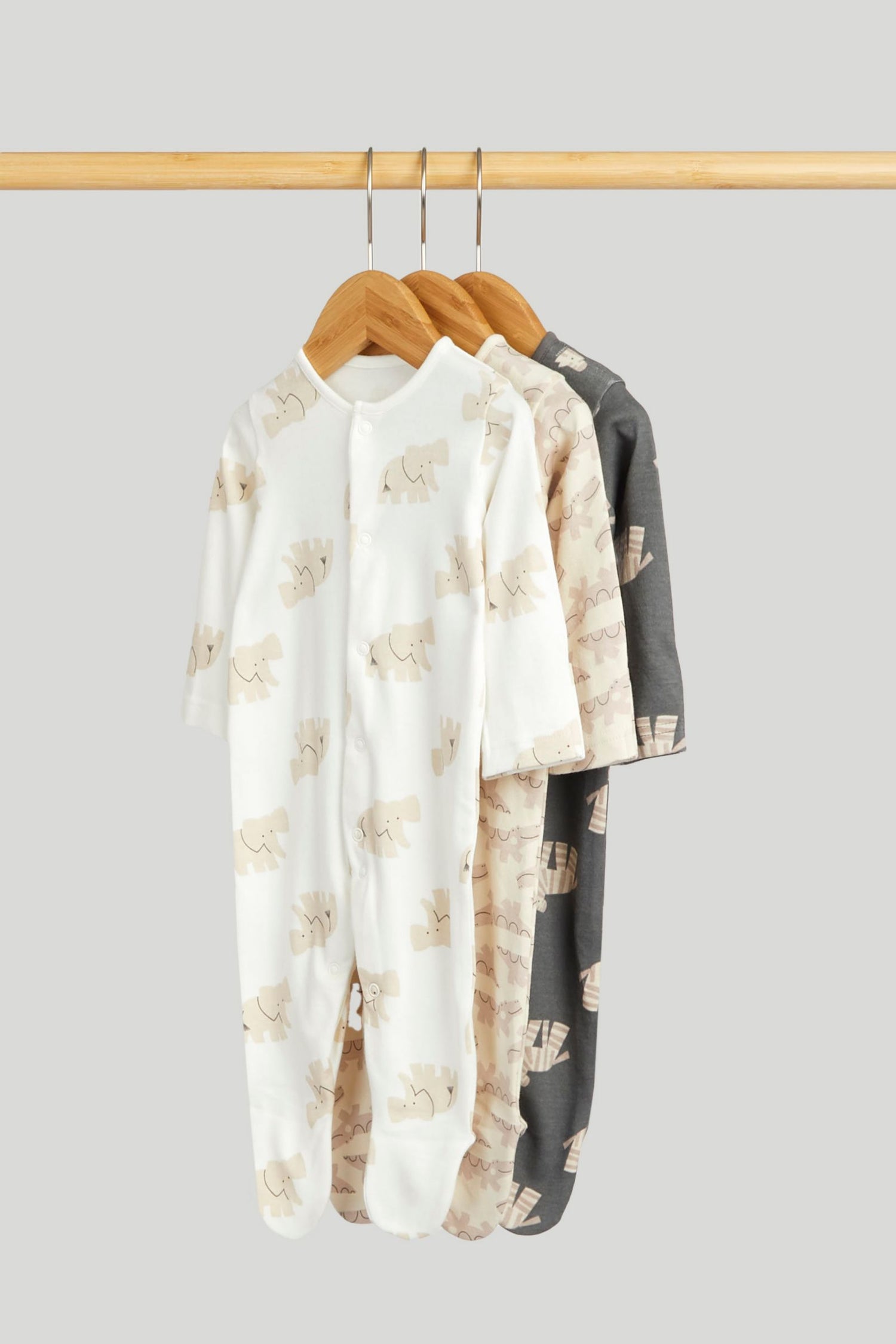 3 Pack Animal Sleepsuits - 18-24 Months