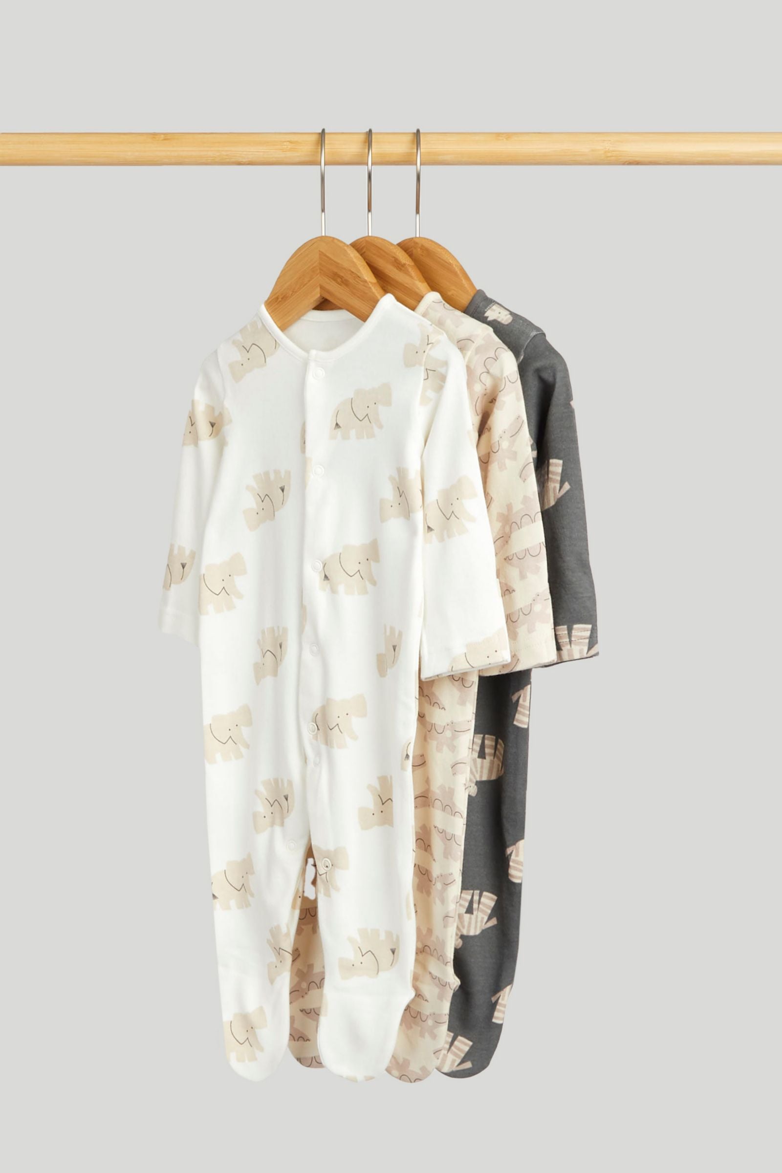 3 Pack Animal Sleepsuits - 18-24 Months