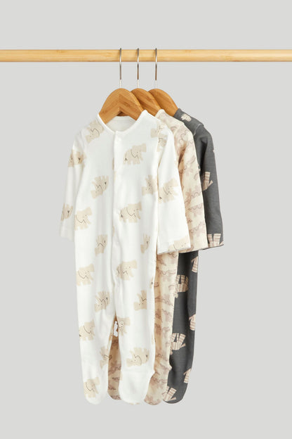 3 Pack Animal Sleepsuits - 18-24 Months