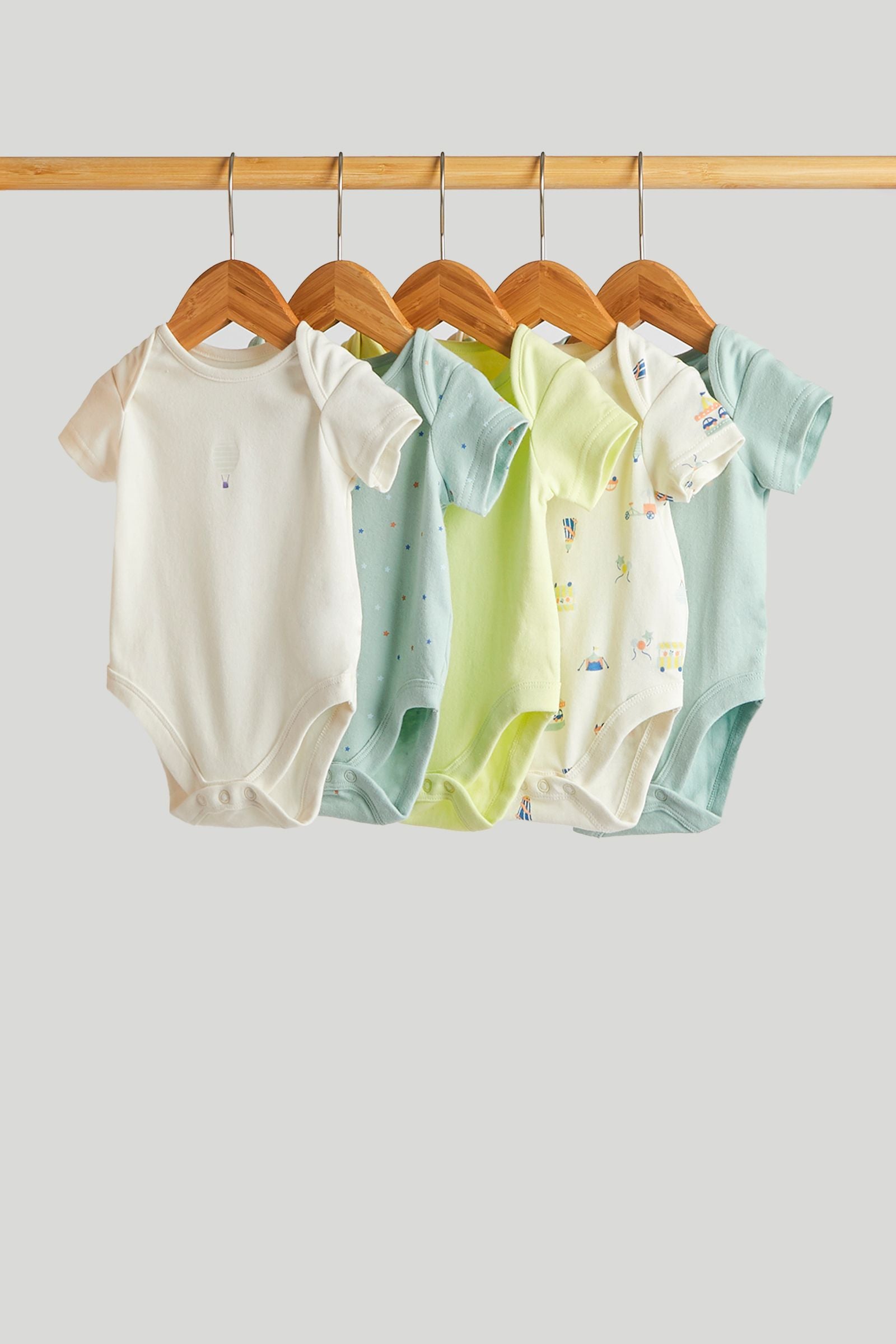 5 Pack Carnival Short-Sleeved Bodysuits - Multi / 12-18 Months