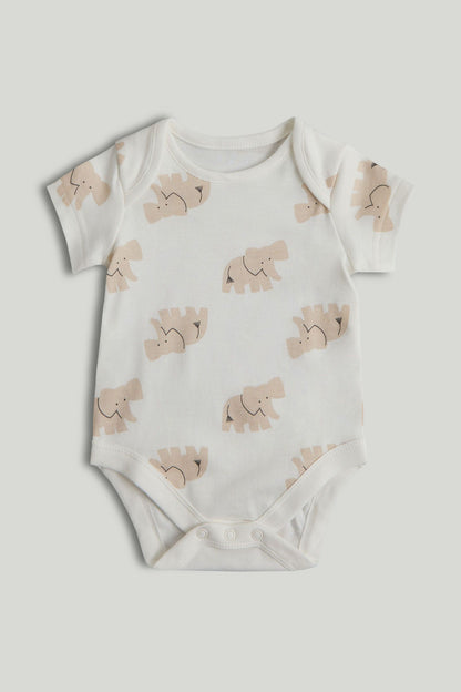 5 Pack Animals Short-Sleeved Bodysuits