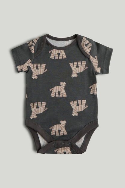 5 Pack Animals Short-Sleeved Bodysuits