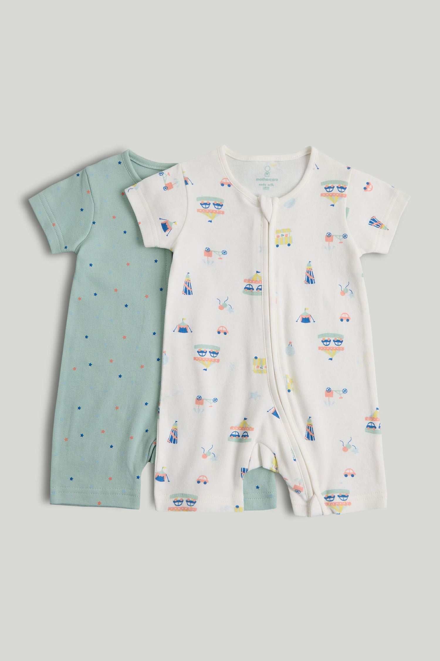 2 Pack Carnival Rompers - Multi / 12-18 Months