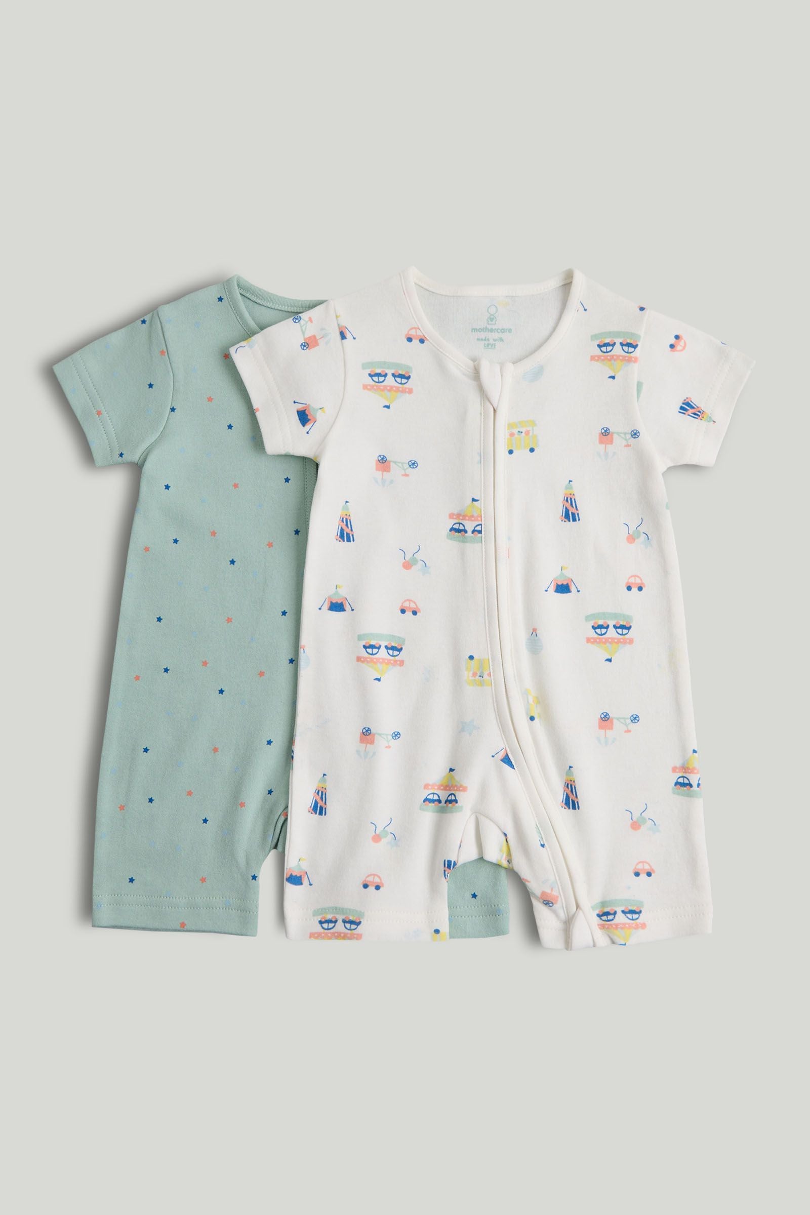 2 Pack Carnival Rompers - Multi / 12-18 Months