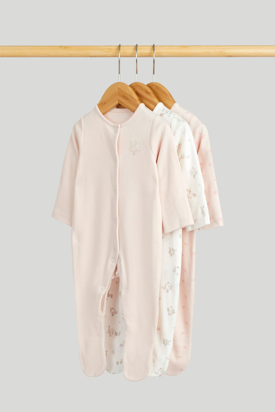 3 Pack My First Pink Sleepsuits - Light Pink / 12-18 Months