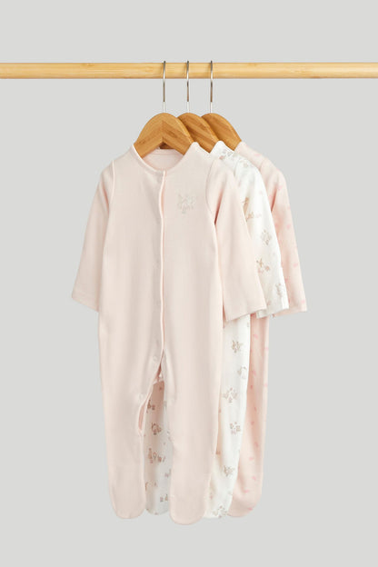 3 Pack My First Pink Sleepsuits - Light Pink / 12-18 Months