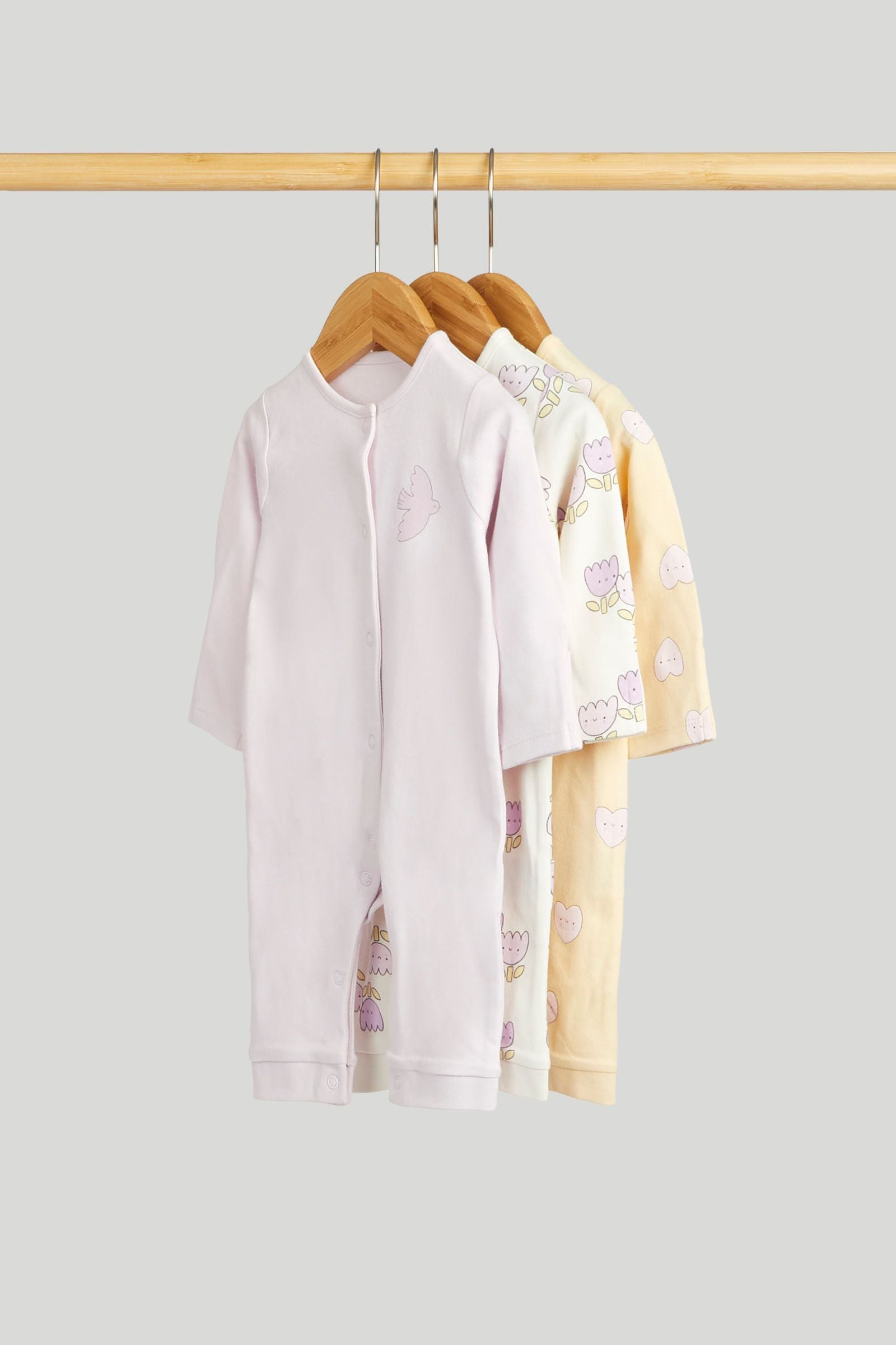 3 Pack Footless Sleepsuits - Multi / 12-18 Months