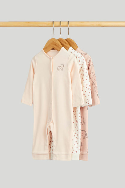 3 Pack My First Footless Sleepsuits - Light Pink / 12-18 Months